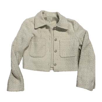 Beige cropped tweed jacket