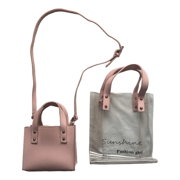 Pink handbag set
