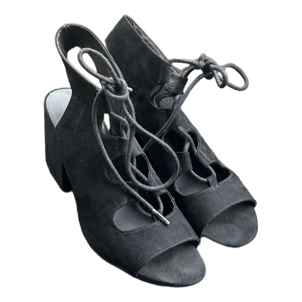 Black lace up heels