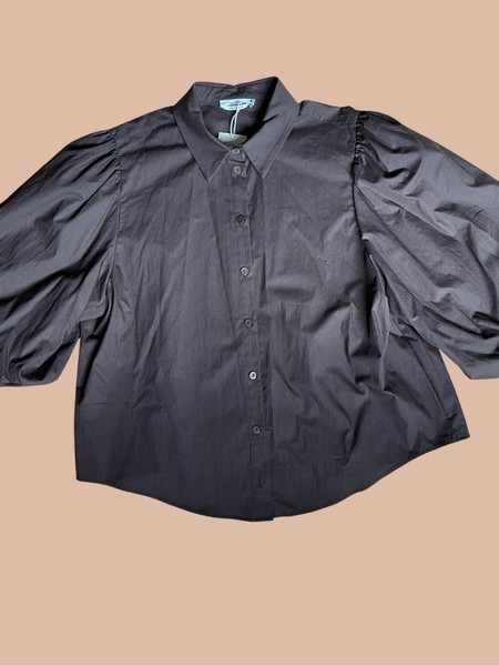 Brown puff sleeve blouse