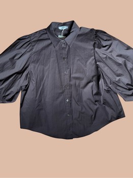 Brown puff sleeve blouse