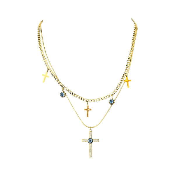 Gold layered cross necklace
