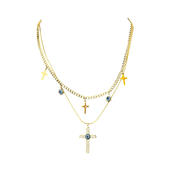 Gold layered cross necklace