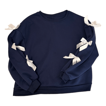 Navy bow detail sweatshirt