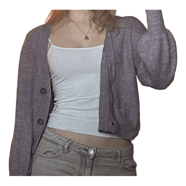 Lilla strikket cardigan