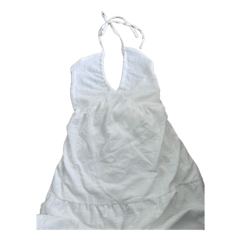 White halter neck maxi dress