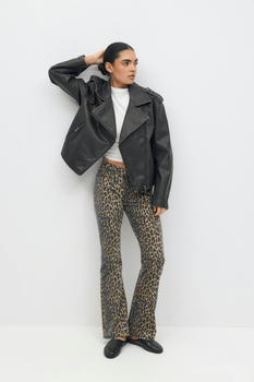 Leopard bootcut jeans