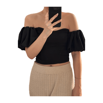 Gina Tricot puff sleeve crop top