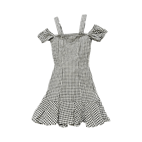 Mustavalko ruudullinen minimekko