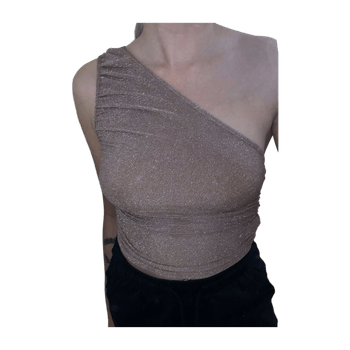 Pronssi glitter yksiolkaintoppi S – juhla / bile / elegantti