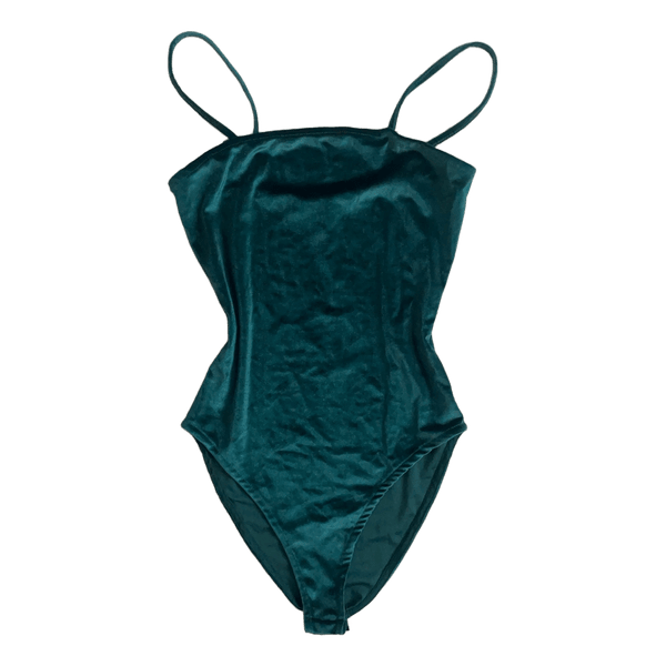 Green velvet bodysuit