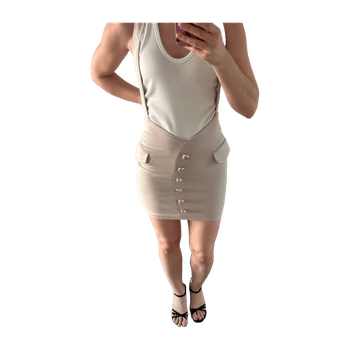 beige hihallinen minihame