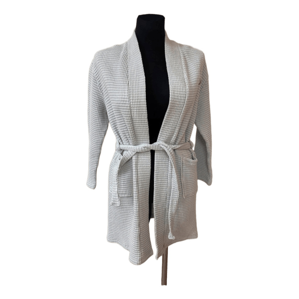 Grey waffle bathrobe