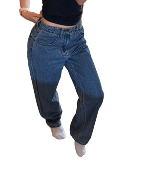 Blue wide leg jeans