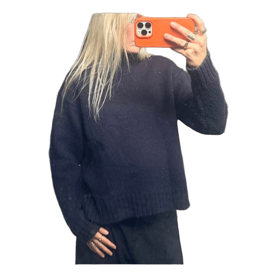 Navy strikket Zara sweater