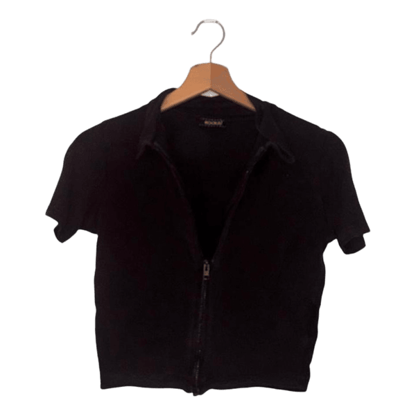 Schwarzes kurzarm top