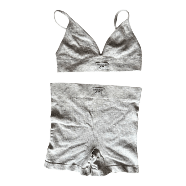 Grey ribbed lounge set