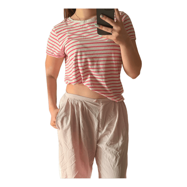 Pink striped t-shirt