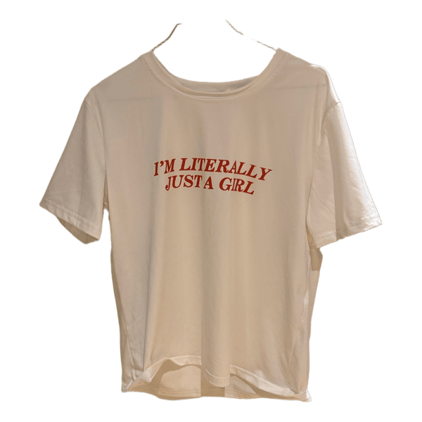 Hvid t-shirt med tekst