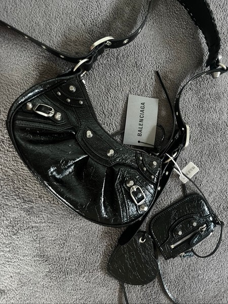 Black leather crossbody bag