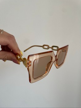 Beige oversized sunglasses