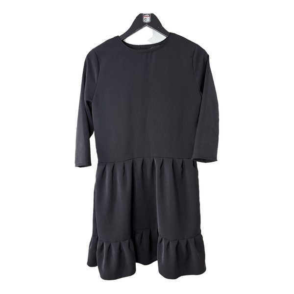 Black ruffle hem dress