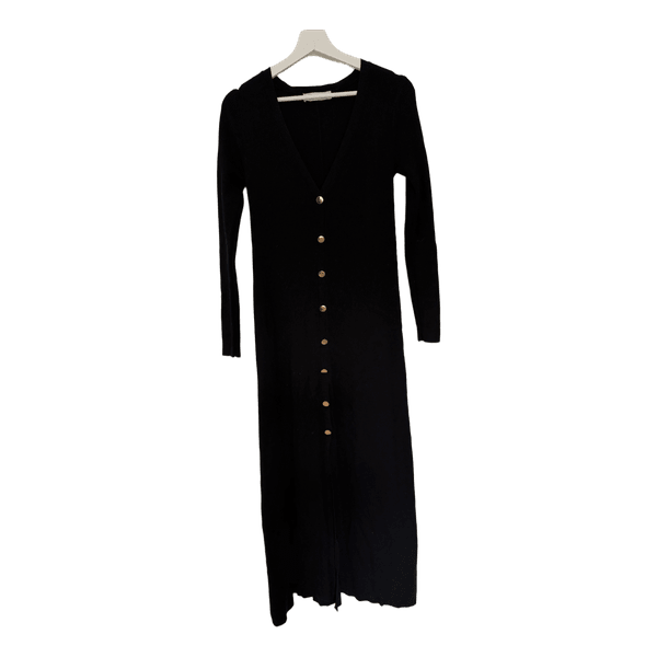 Black buttoned knit dress