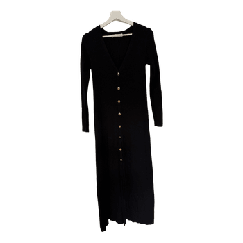 Black buttoned knit dress