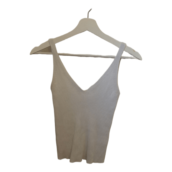 Ribstrikket v-hals tanktop