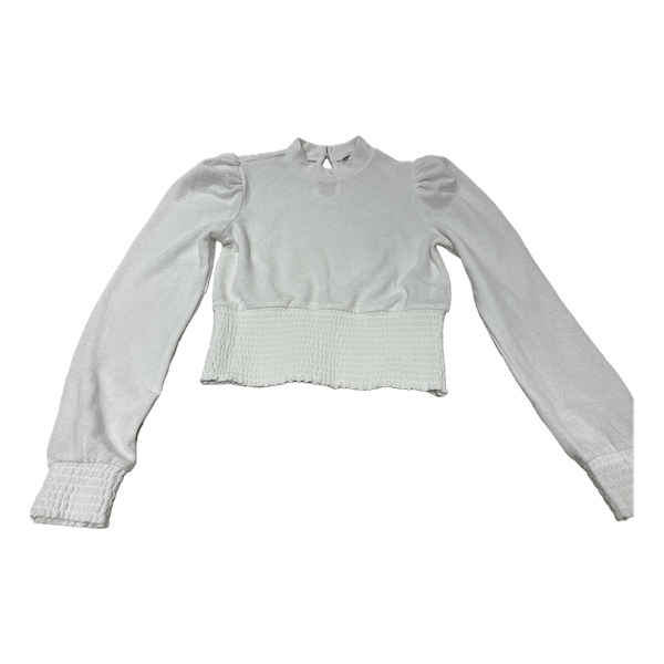 White long-sleeved top