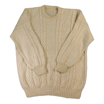 Vintage Palmikkoneule - Luonnonvalkoinen - L/XL