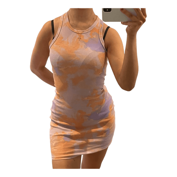 Tie-dye ribbed mini dress