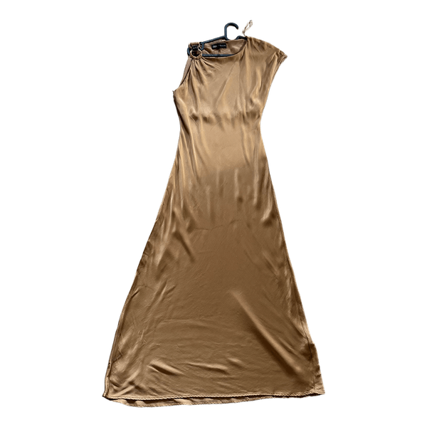 Brown/Gold Zara asymmetric long dress