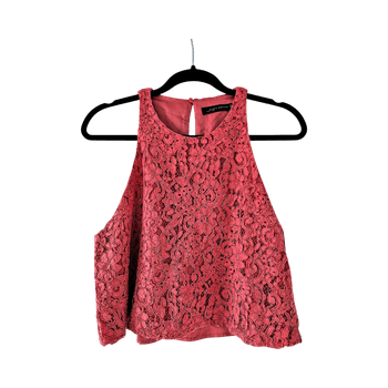 Korallin värinen crop-top