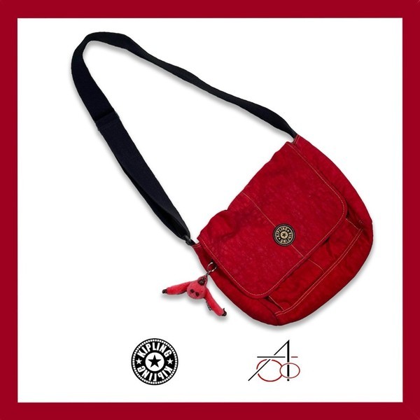 Kipling Nylon Messenger Bag with Monkey