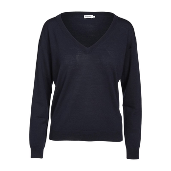 Navy merino v-neck sweater