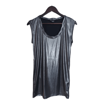 Silver metallic sleeveless top