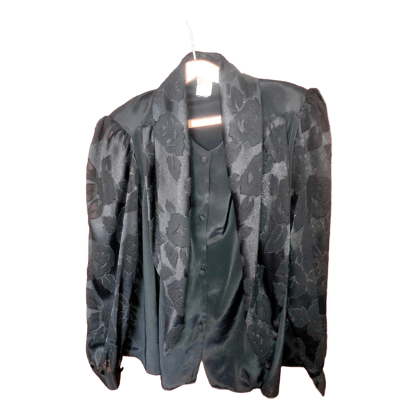 Black vitage floral blouse