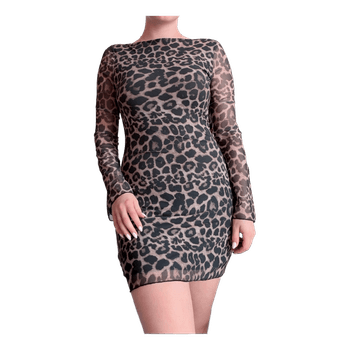 Leopard print mesh mini dress Size XS