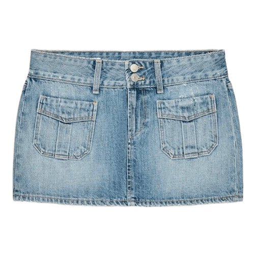 Blå denimnederdel