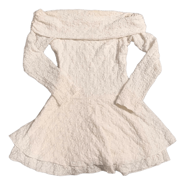 white off the shoulder dress from newtorker