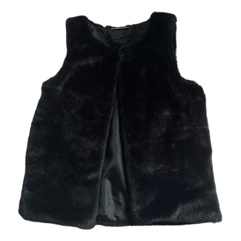 Black faux fur vest