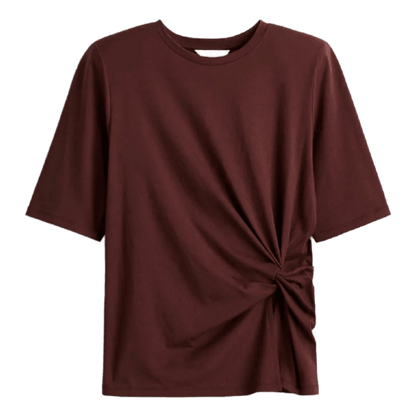 Brun t-shirt med knutdetalj