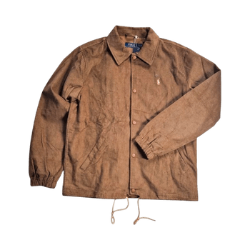 Polo Ralph Lauren Brown Beige Corduroy Coach’s Windbreaker Jacket – Deadstock (Size M)