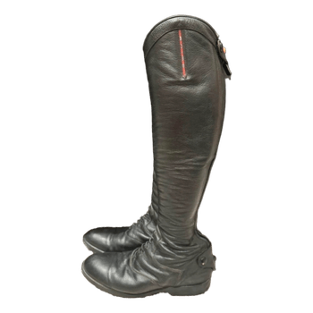 Black leather tall horse riding boots