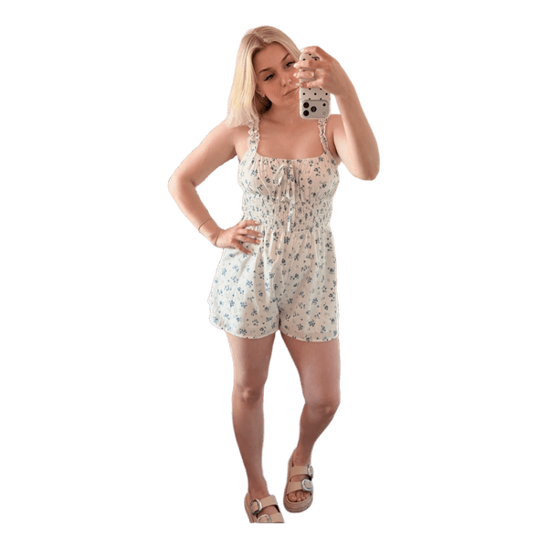 Shein White Floral Romper Size XS