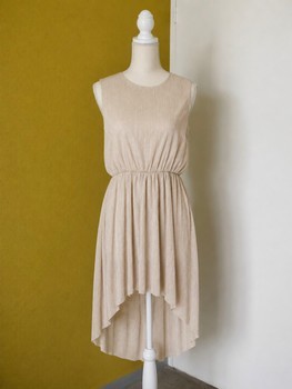 Beige pleated dress