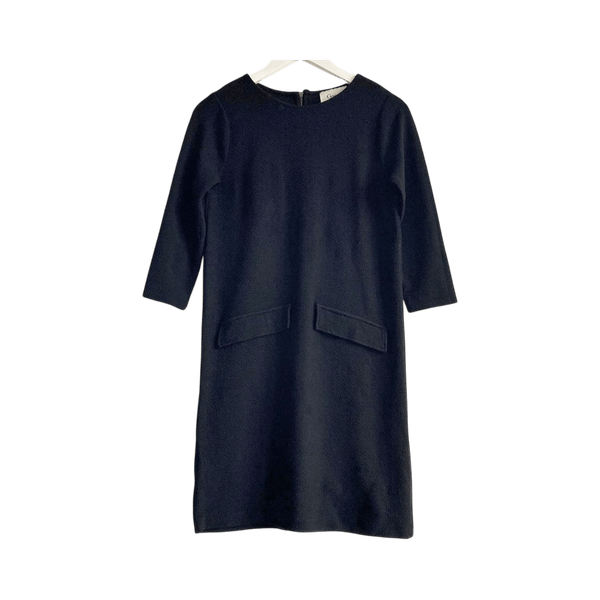 GANNI “Miss Marple” Black Minimalist Mini Dress – Size XS