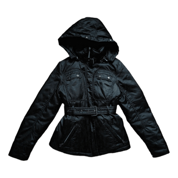 Black hooded jacket