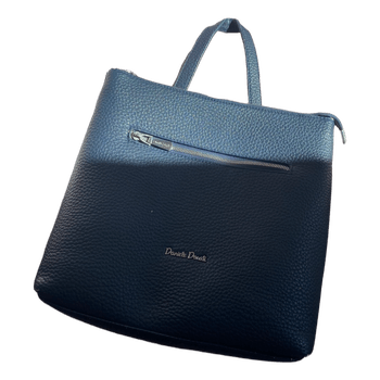 Navy Blue Leather Backpack | Classic Everyday Bag | Spacious